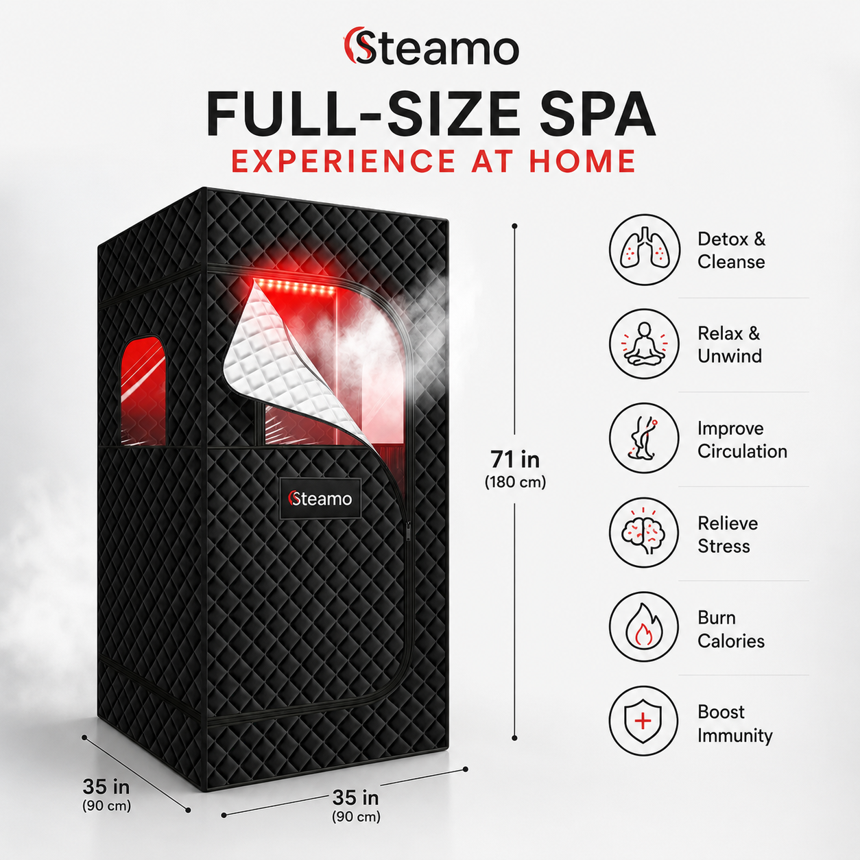 Personal Home Steam Sauna redlight